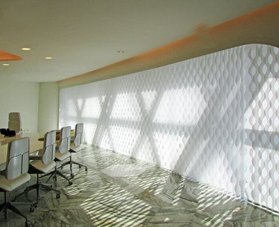 Lamelgardiner, SG 2950, Multi Visio, Room shot "Al Bidda Tower", Doha, Qatar, Vertical Waves